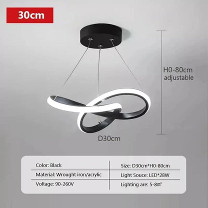 DARHYN Modern LED Pendant Light Creative Hanging Light Irregular Streamlined Design Suitable For Indoor Lighting In Restaurants - GlowMart