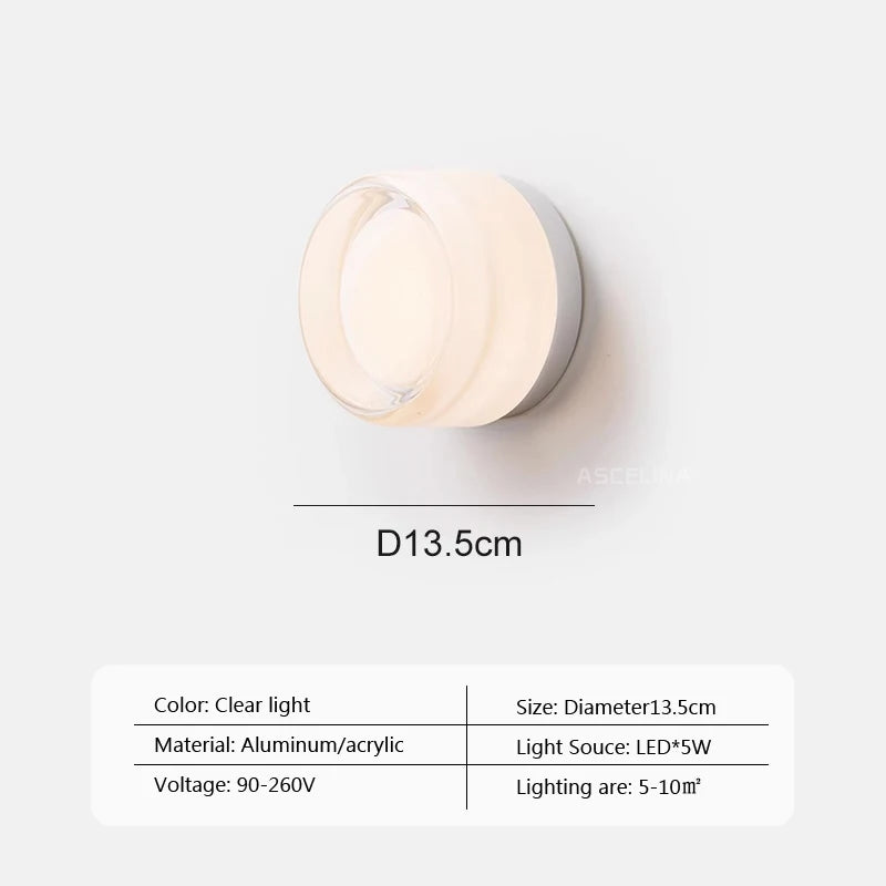 Modern LED Wall Lamp Living Room Amber Jelly Decor Wall Sconces  Corridor Study Dining Room  Home Decoration Smokey Grey Fixture - GlowMart