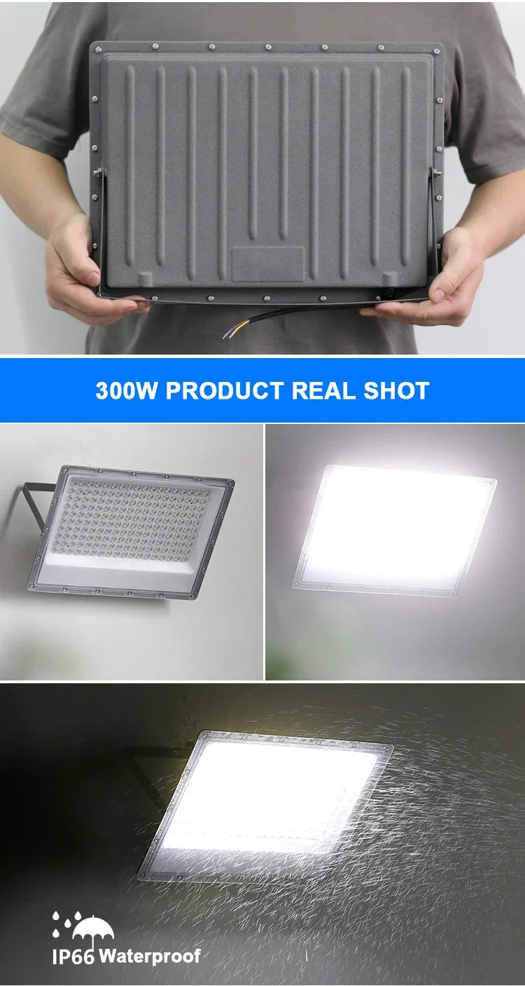 50W 100W 200W 300W 500W Led Floodlight Outdoor IP66 Waterproof 220V Reflector LED Garden Lighting Street Lamp Wall Flood Lights - GlowMart