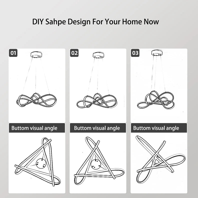 Modern LED Pendant Light DIY Chandelier Lights For Dining Room Living Room Bar Kitchen Room Ceiling Hanging Lamp Home Decor Lamp - GlowMart