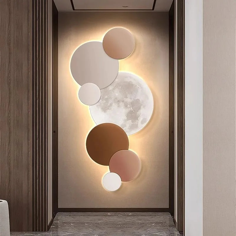 Porch decoration painting Wall lamp LED luminous light Corridor corridor hanging painting High grade wall painting Moon CX176DS - GlowMart