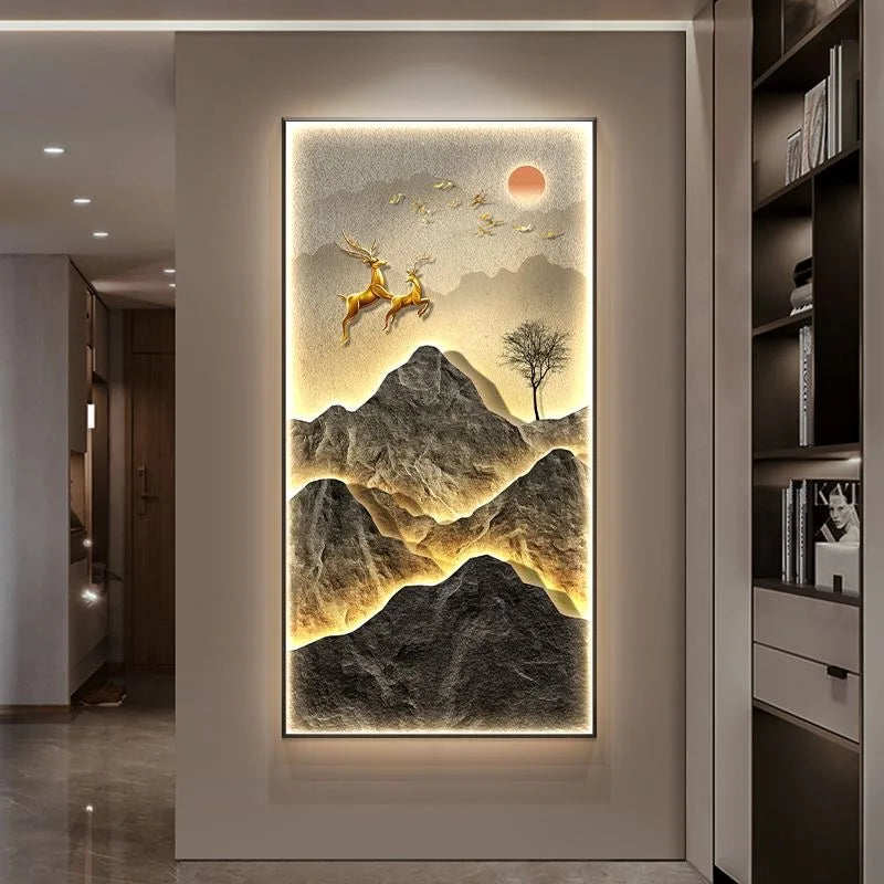 Modern Mountain  Interior Painting Led Wall Hanging Lamp For Living Room Lights Kitchen Porch Aisle Dining Room Home Decoration - GlowMart