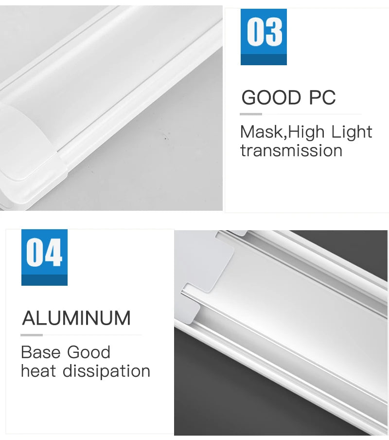LED Light Tube Direct Plug-in Light Tube 110V 220V LED Lamp Tube Desk Work Study Shop Garage Warehouse Kitchen Cabinet Lighting - GlowMart