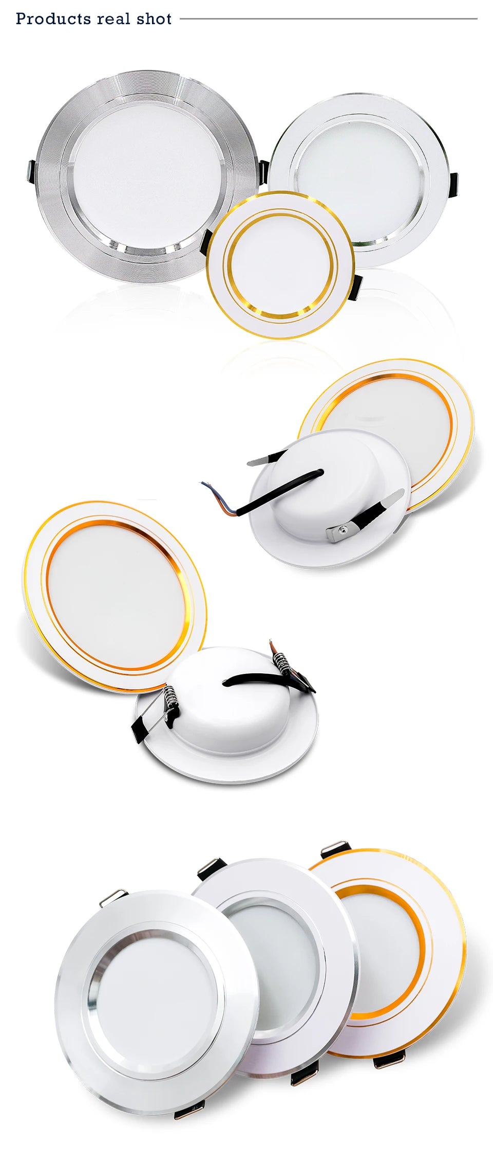 Led Downlight Recessed Round Ceiling Lamps DC 12V 24V AC110V 220V 5W 9W 12W 15W 18W Spotlight For Home Decor Living Room - GlowMart