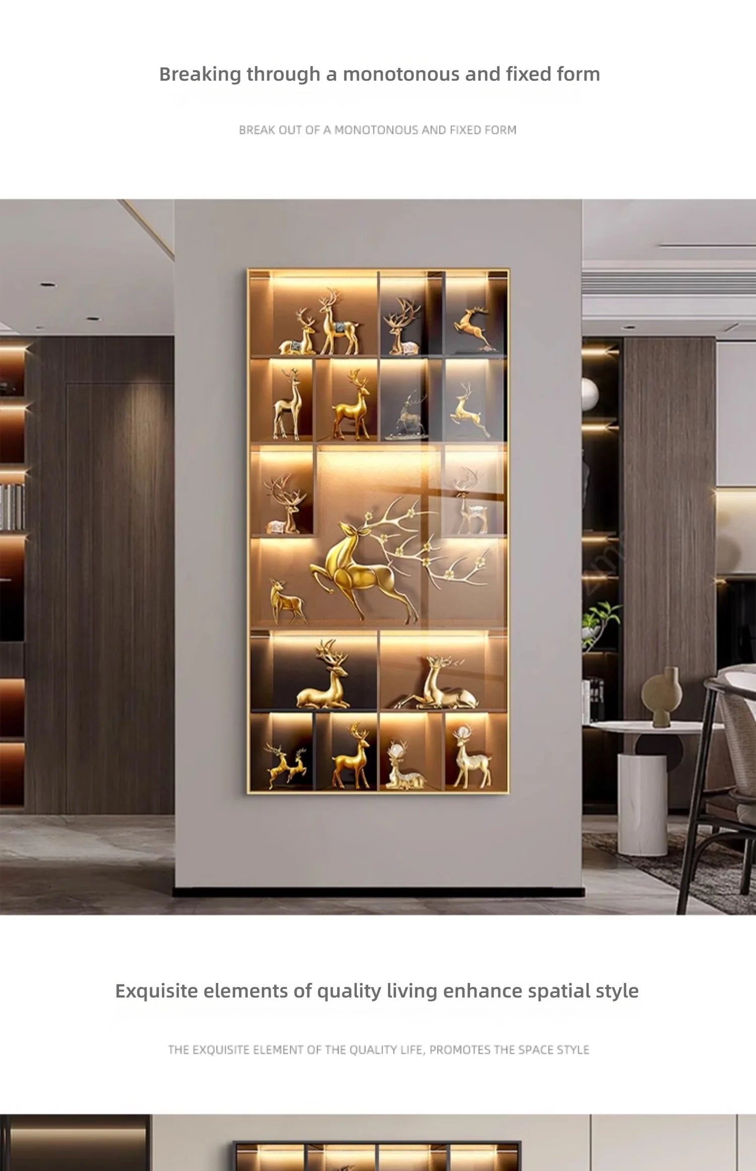 Modern Light Luxury Entrance LED Decorative Painting Home Decoration Living Room Bedroom Sofa Background Corridor Mural Light - GlowMart