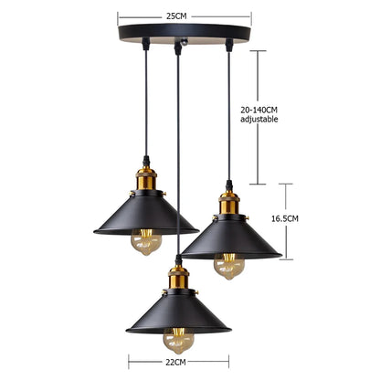 Vintage LED Iron Lampshade Retro Chandeliers Russia Pendant Lights for Loft Kitchen Dining Bedroom Home Lighting Hanging Lamp - GlowMart