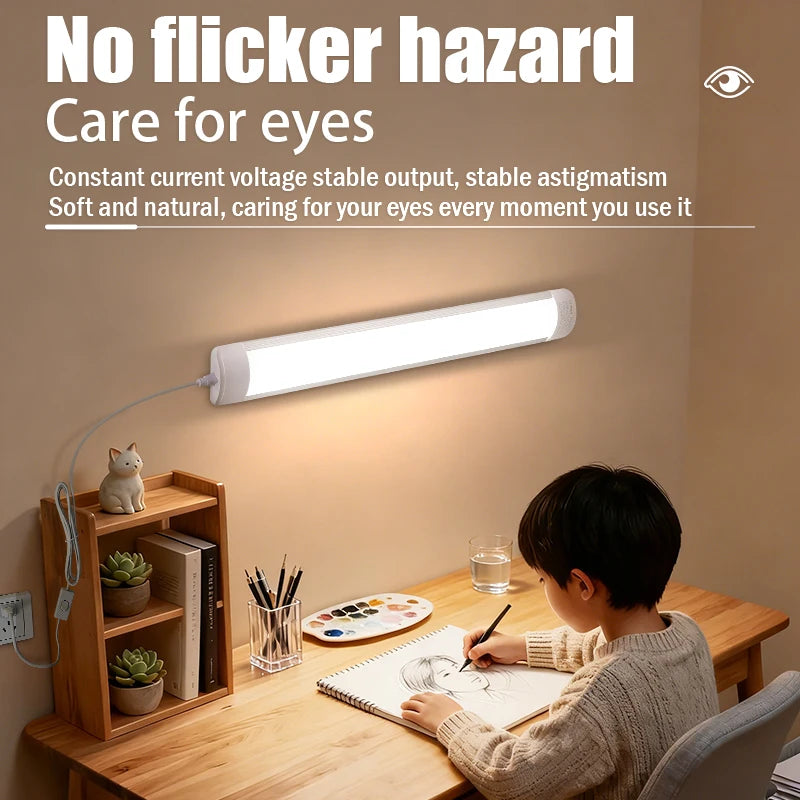LED Light Tube Direct Plug-in Light Tube 110V 220V LED Lamp Tube Desk Work Study Shop Garage Warehouse Kitchen Cabinet Lighting - GlowMart