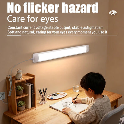 LED Light Tube Direct Plug-in Light Tube 110V 220V LED Lamp Tube Desk Work Study Shop Garage Warehouse Kitchen Cabinet Lighting - GlowMart