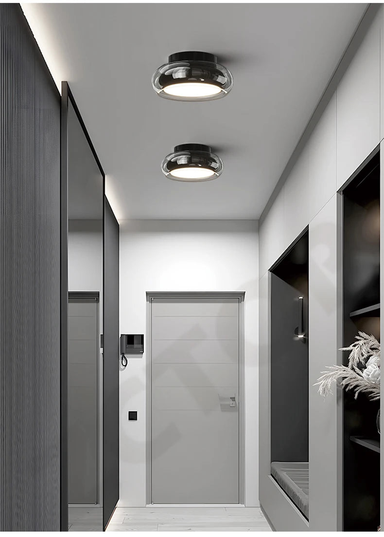 Nordic Lustre LED Glass Ceiling Lamp for Bedroom Study Room Aisle Corridor Home Decoration Chandelier Ceiling Lighting Fixtures