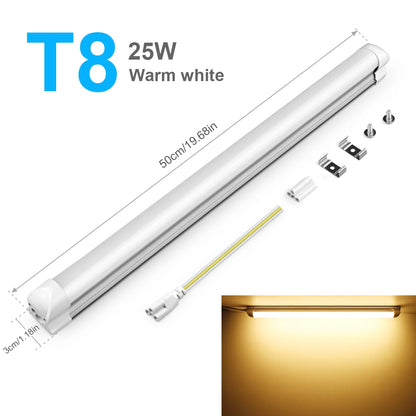 50cm T5/T8 High Brightness LED Light Tube No Power Plug Tube Lamp White/Warm White For Warehouse Garage Kitchen Shop Factory - GlowMart