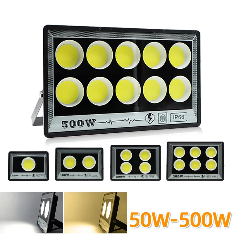 LED Floodlight 50W 100W 200W 300W 400W 500W 220V Spotlight IP65 Waterproof Lamp Led Outdoor Flood Light Garden Street Lamp - GlowMart