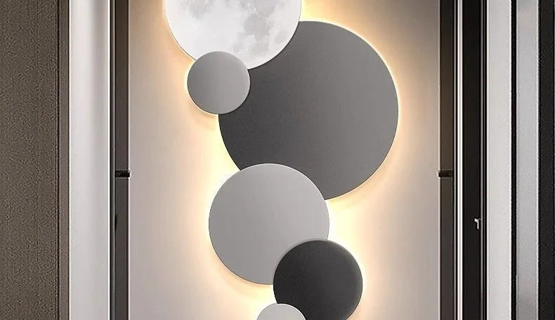 Porch decoration painting Wall lamp LED luminous light Corridor corridor hanging painting High grade wall painting Moon CX176DS - GlowMart