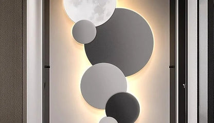 Porch decoration painting Wall lamp LED luminous light Corridor corridor hanging painting High grade wall painting Moon CX176DS - GlowMart
