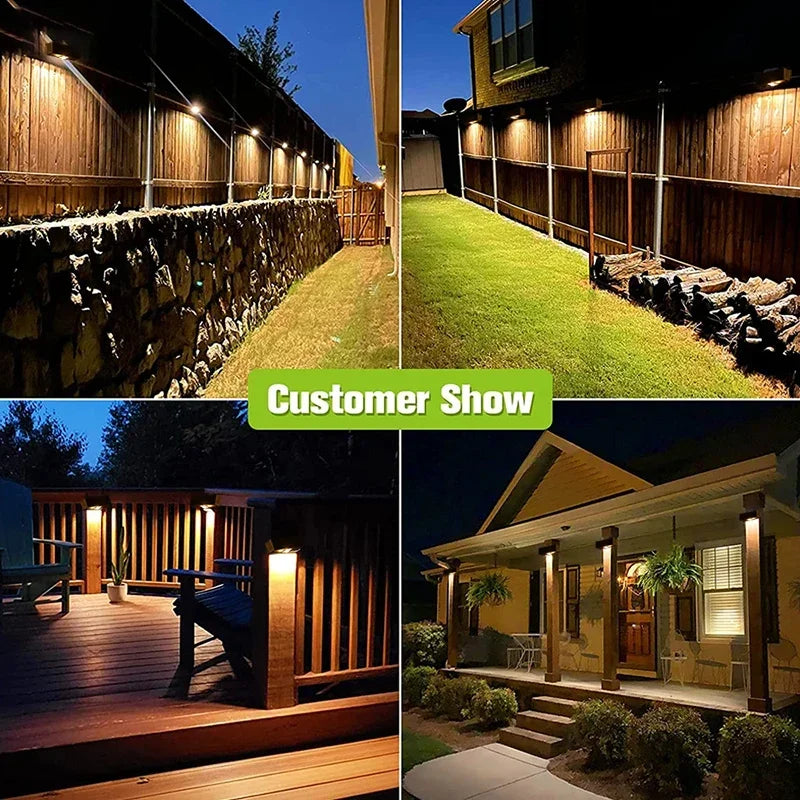 LED Solar Garden Lights Strong Bright Outdoor Sunlight Led Lights IP65 Waterproof Wall Lamp for Courtyard Yard Balcony Fence - GlowMart