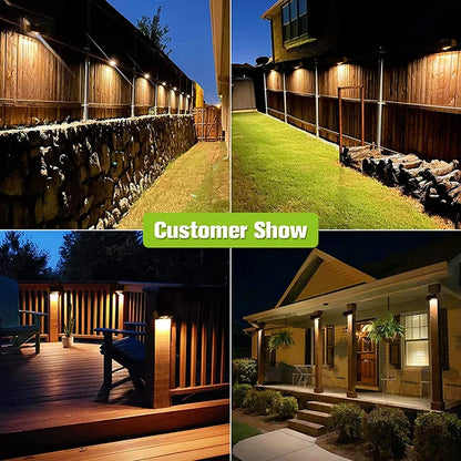 LED Solar Garden Lights Strong Bright Outdoor Sunlight Led Lights IP65 Waterproof Wall Lamp for Courtyard Yard Balcony Fence - GlowMart