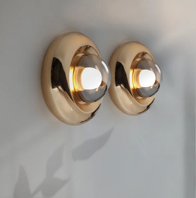 Caren Lighting Futurism wall sconces lighting design glass electroplating LED Bauhaus Contemporary Modern cozy light fixture