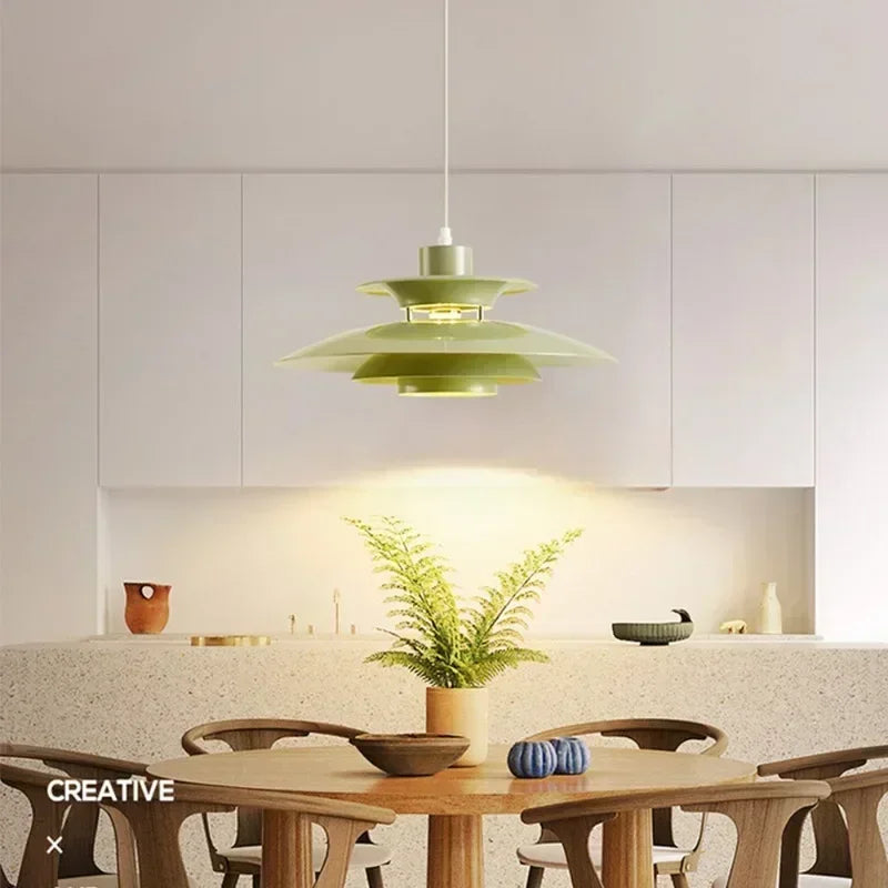 Danish Design LED Art Pendant Light Multicolor Umbrella Hanging Chandelier Living Dining Room Restaurant Lustre Pendant Lamp - GlowMart