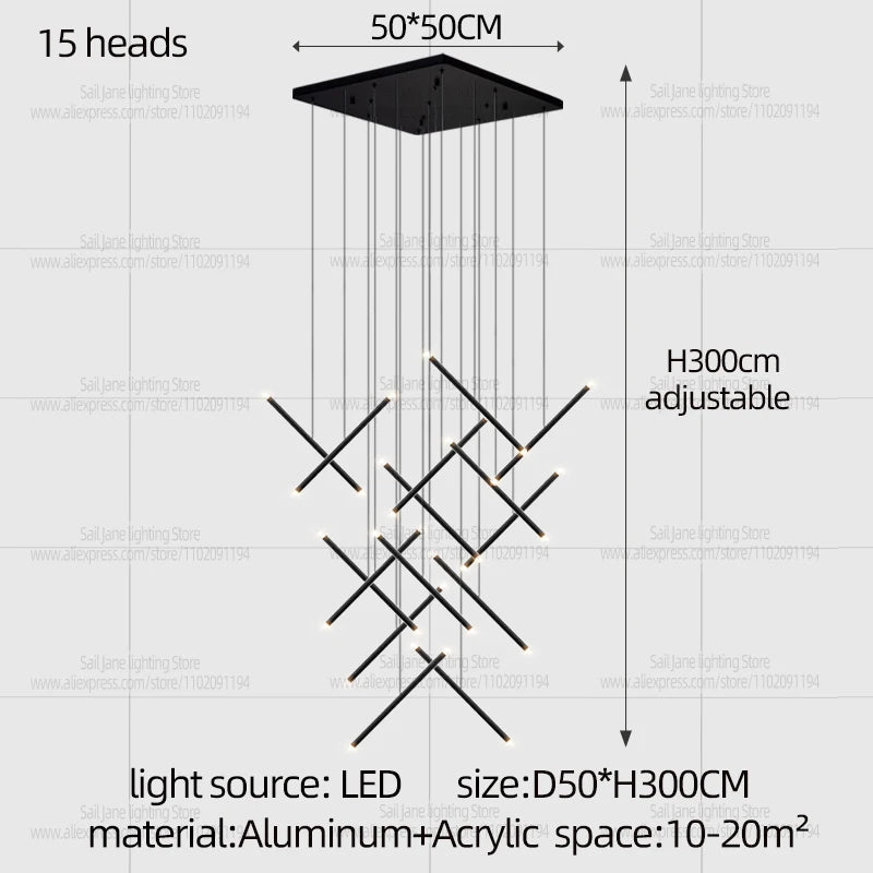 Nordic Pendant Light Modern Living Room Dining Table Lighting Lounge Hanging Restaurant Attic Chandelier Bedroom Ceiling Lamp - GlowMart