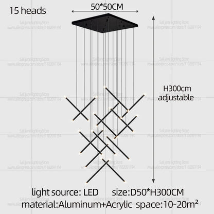 Nordic Pendant Light Modern Living Room Dining Table Lighting Lounge Hanging Restaurant Attic Chandelier Bedroom Ceiling Lamp - GlowMart