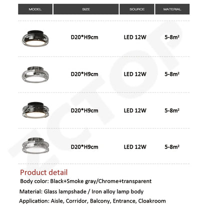 Nordic Lustre LED Glass Ceiling Lamp for Bedroom Study Room Aisle Corridor Home Decoration Chandelier Ceiling Lighting Fixtures