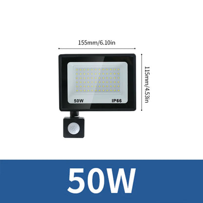 LED Flood Light PIR Motion Sensor 10W 20W 30W 50W 100W 150W 200W 300W AC220V IP66 Waterproof Spotlight Street Floodlight Outdoor - GlowMart