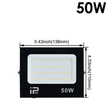 LED Flood Light Spotlight 100W 150W 200W IP66 Waterproof Outdoor Lighting 6500K Garage Gym Street Gate Wall Floodlights AC220V - GlowMart