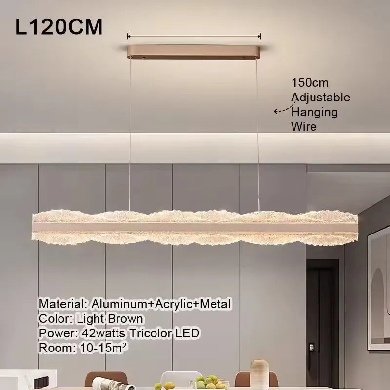 LED Luxury Pendant Light Living Dining Room Bedroom Modern Upscale Acrylic Texture Suspension Lamp Home Decoration - GlowMart