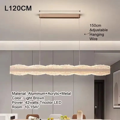 LED Luxury Pendant Light Living Dining Room Bedroom Modern Upscale Acrylic Texture Suspension Lamp Home Decoration - GlowMart