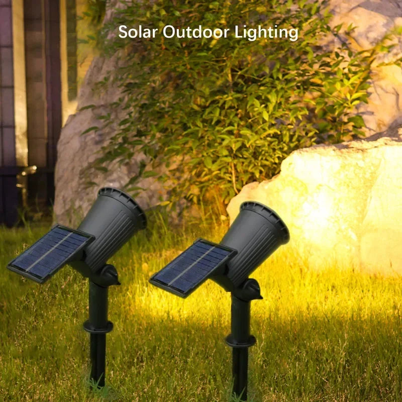 9 Led Solar Spot Lights Outdoor Rgb Solar Landscape Lights Ip65 Waterproof Brightness Adjustable For Garden Yard Palm Trees - GlowMart