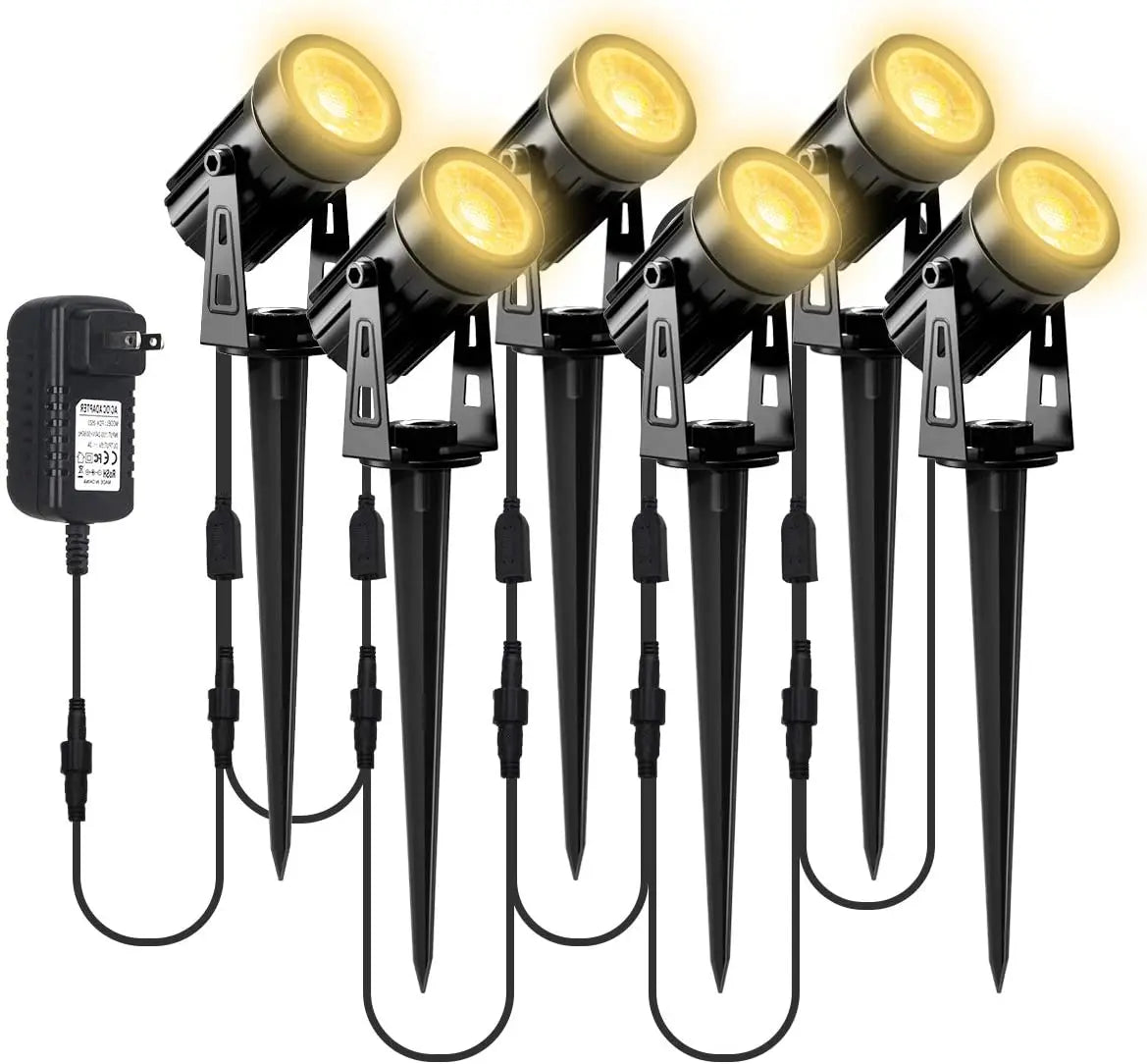 4/6/8LEDS 3000K Outdoor Spotlight Landscape IP65 Low Voltage Garden Lighting for Tree 220V Pathway Yard Lawn Ground Spotlight