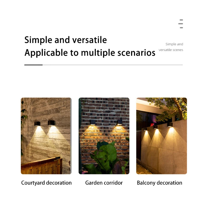 LED Solar Light Outdoor Garden Square Wall Lamp Outdoor Courtyard Garden Fence Lighting Wall Decoration Lamp - GlowMart