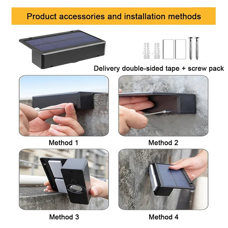 LED Solar Garden Lights Strong Bright Outdoor Sunlight Led Lights IP65 Waterproof Wall Lamp for Courtyard Yard Balcony Fence - GlowMart