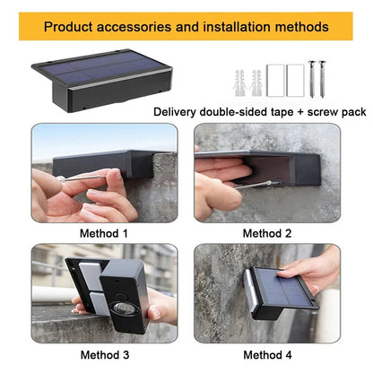 LED Solar Garden Lights Strong Bright Outdoor Sunlight Led Lights IP65 Waterproof Wall Lamp for Courtyard Yard Balcony Fence - GlowMart