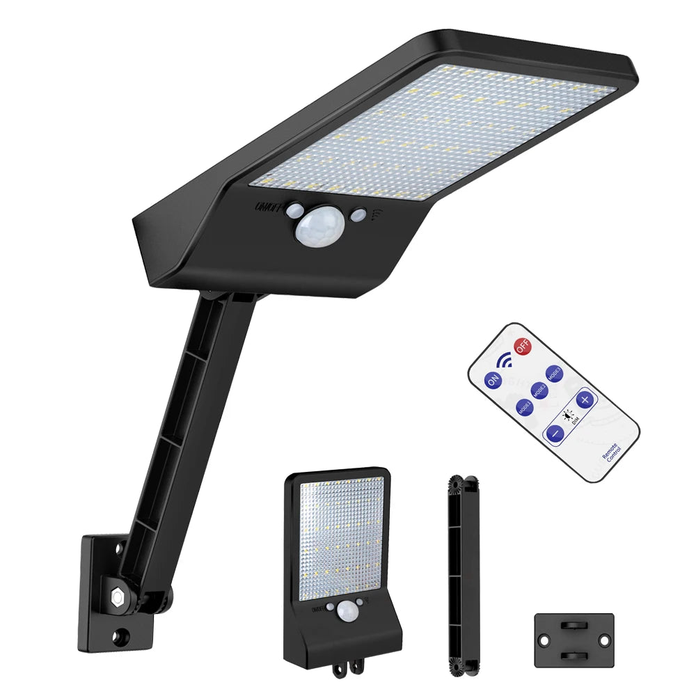 Solar Street Lights Outdoor Solar Lamp With Motion Sensor Security Lighting for Garden Patio Path Yard 3 Light Mode Waterproof - GlowMart