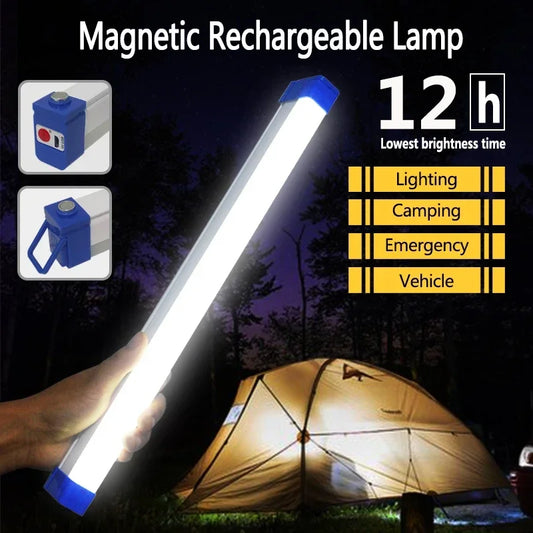 LED Rechargeable Lamp Tube USB 5V Emergency Light Camping Magnetic Portable Lightinging Night Market Outdoor Vehicle Hard Strip - GlowMart