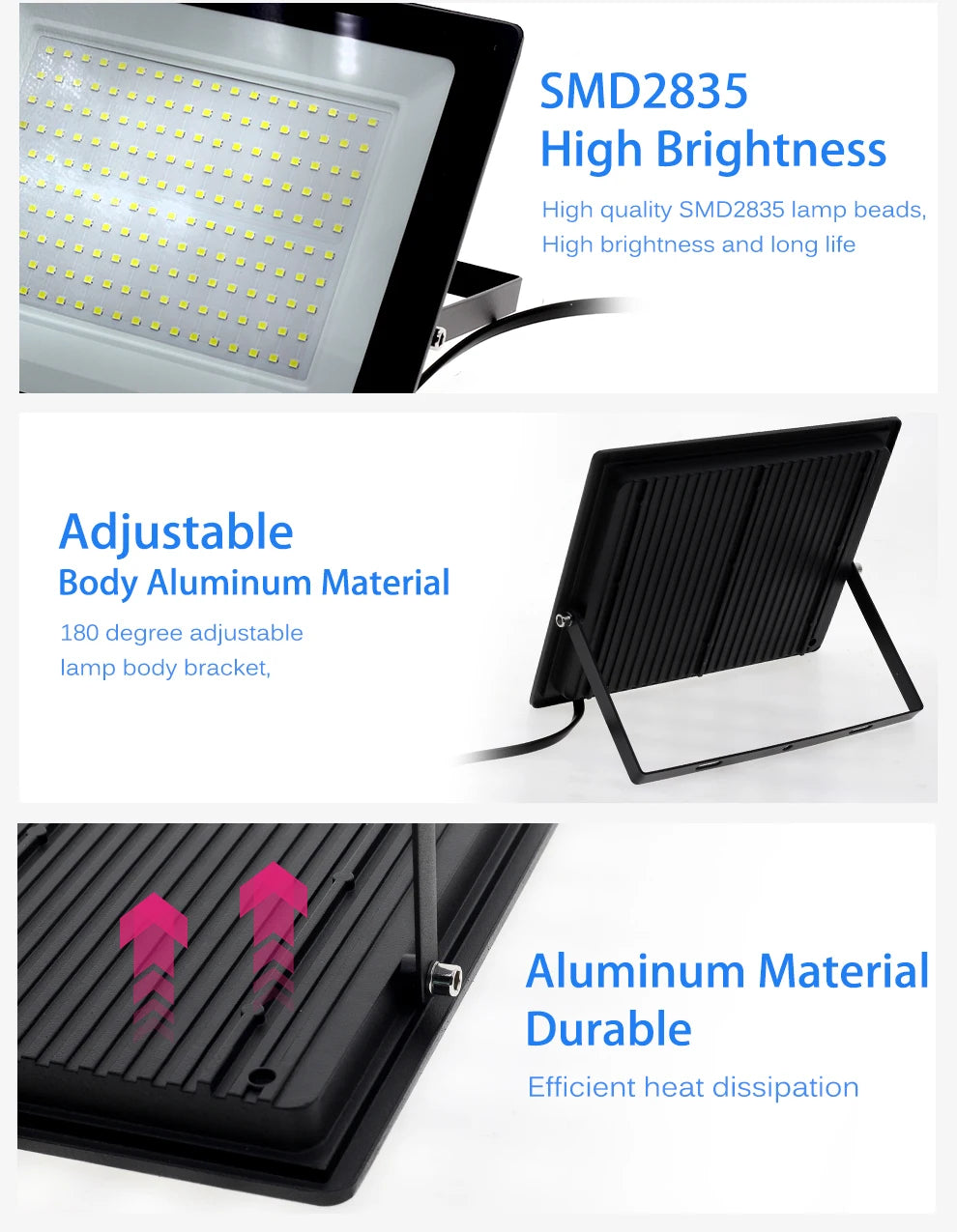 High Brightness LED Floodlight 100W 200W 300W IP66 Waterproof Flood Light For Garden Street Outdoor Lighting - GlowMart