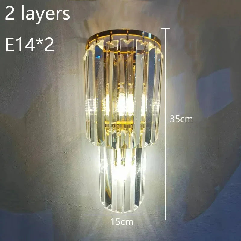 Luxury Hotel Lobby Large Big Crystal Wall Lamp for Club Hall Villa Living Room Office Banquet  Indoor Lighting Fixtures Decor - GlowMart