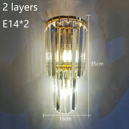 Luxury Hotel Lobby Large Big Crystal Wall Lamp for Club Hall Villa Living Room Office Banquet  Indoor Lighting Fixtures Decor - GlowMart