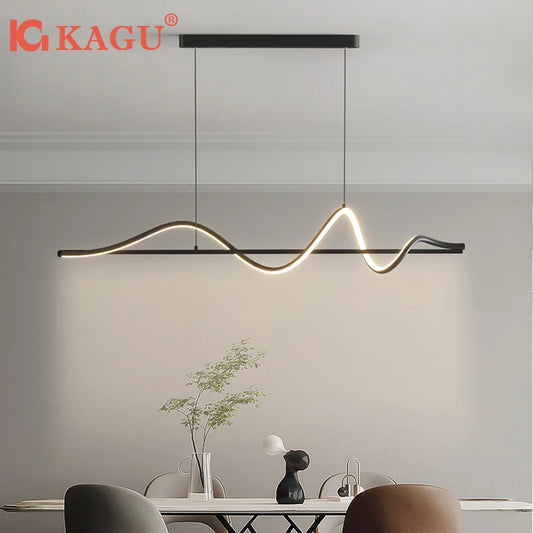 Modern LED Pendant Light White/Black Long Line Pendant Light For Restaurant Study Kitchen Office Coffee Home Decoration Luxury - GlowMart