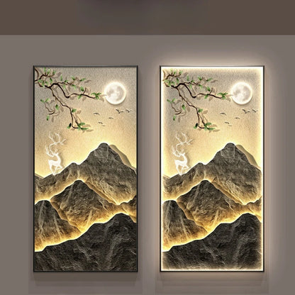 Modern Mountain  Interior Painting Led Wall Hanging Lamp For Living Room Lights Kitchen Porch Aisle Dining Room Home Decoration - GlowMart