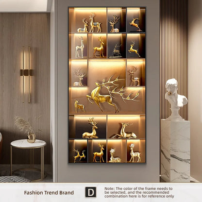 Modern Light Luxury Entrance LED Decorative Painting Home Decoration Living Room Bedroom Sofa Background Corridor Mural Light - GlowMart