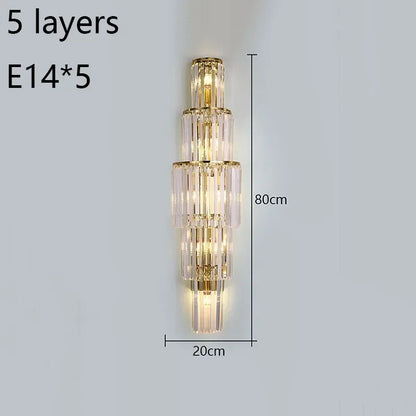 Luxury Hotel Lobby Large Big Crystal Wall Lamp for Club Hall Villa Living Room Office Banquet  Indoor Lighting Fixtures Decor - GlowMart