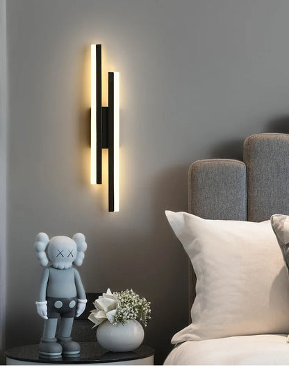 LED Bedroom Wall Lamp Wall Sconces Copper Line Pipe Acrylic Lampshade Indoor Lighting for Living Room Corridor Light Fixture - GlowMart