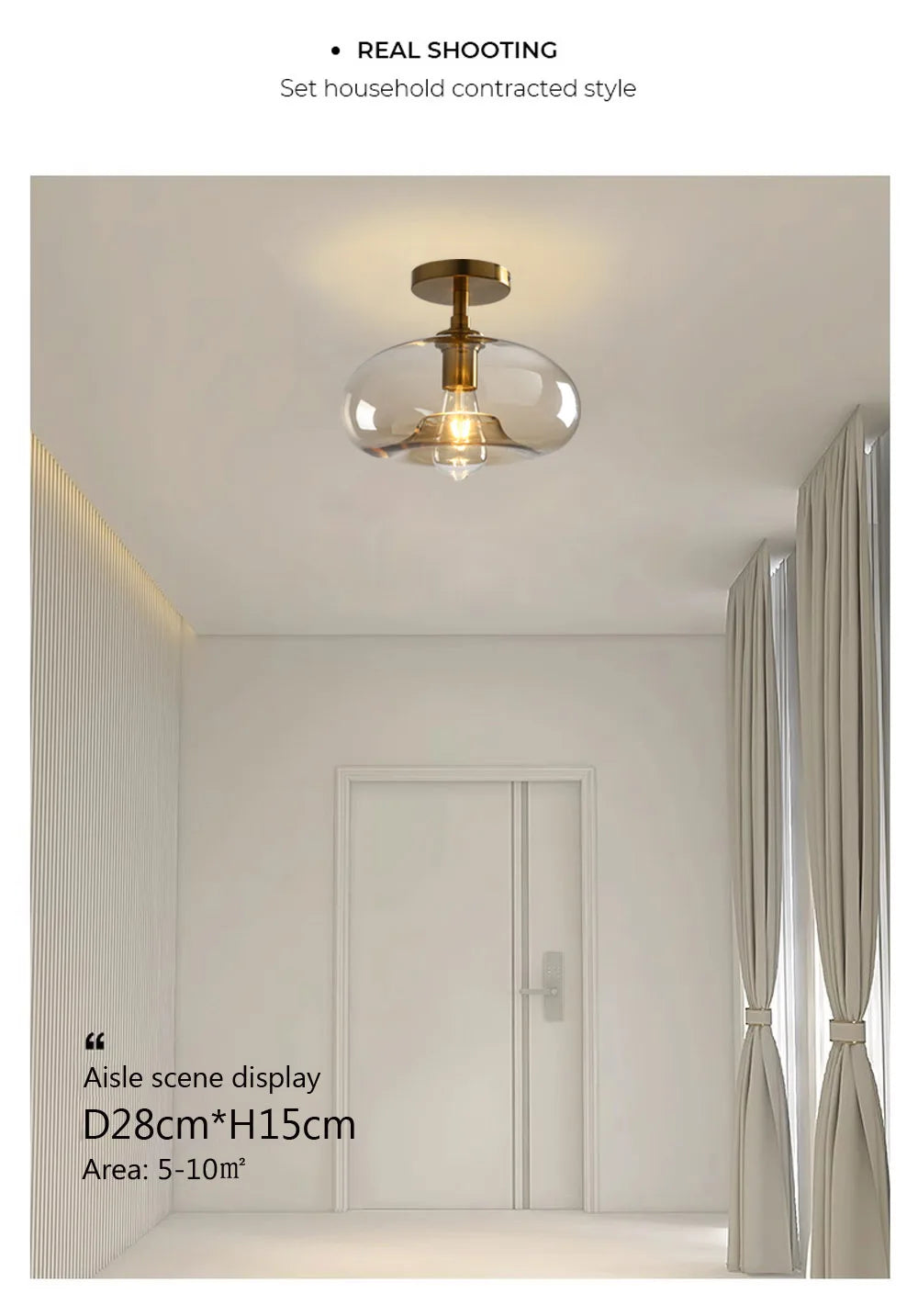 Modern LED Glass Ceiling light Minimalist Cloakroom Balcony Bedroom Dining Room Lighting Hallway Lamp Indoor lighting