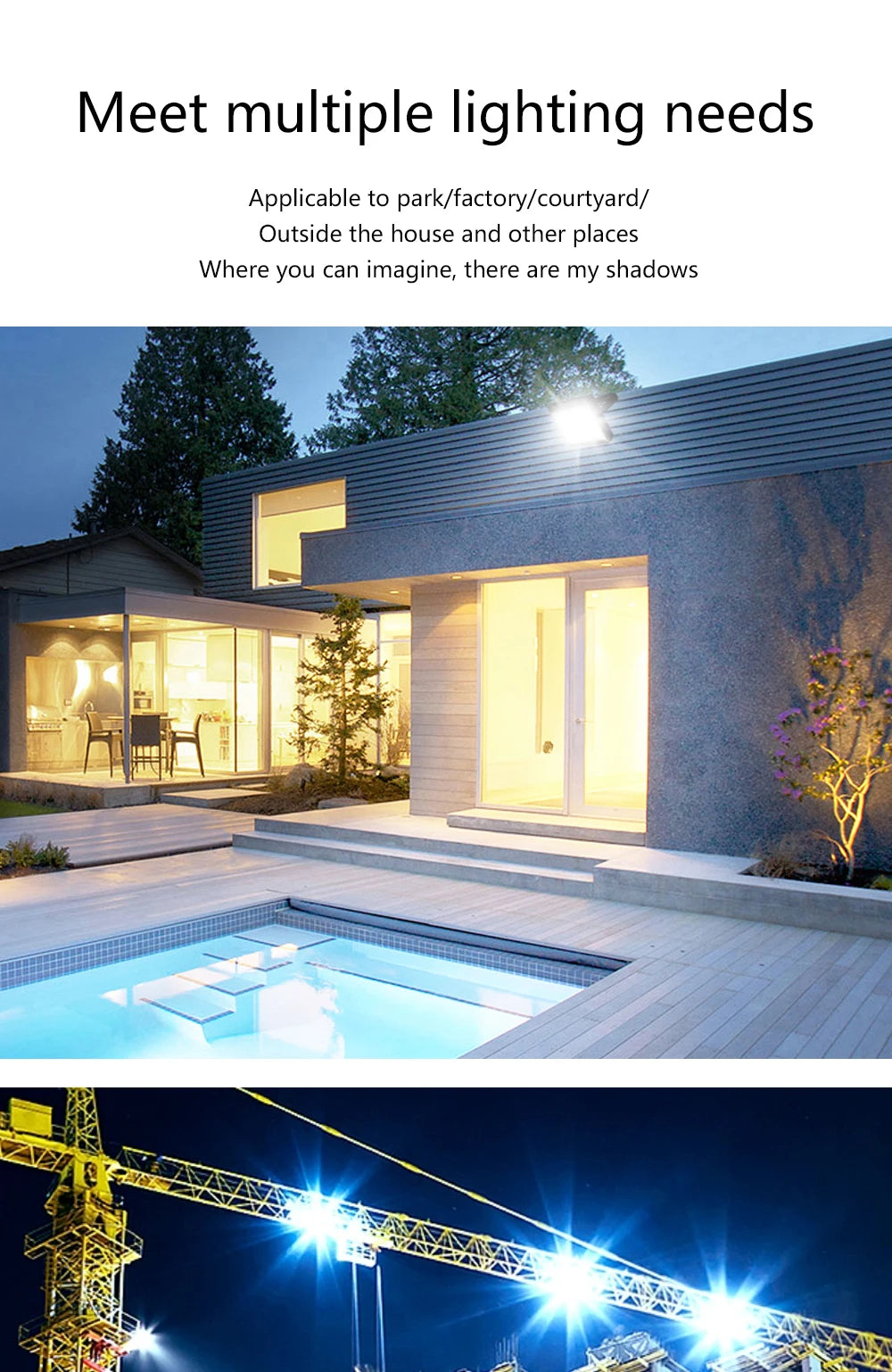 LED Flood Light AC220V 10W 20W 30W 50W 100W IP68 Waterproof Outdoor Garden Projector Lighting Refletor Spotlight Wall Floodlight - GlowMart