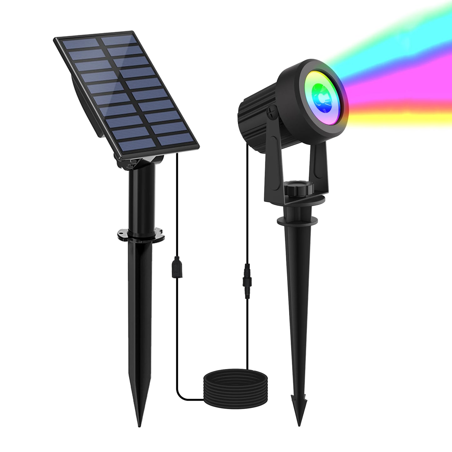 1/2/4/6 Lights RGB Solar Spotlight IP65 Waterproof Solar Light Outdoor Garden Light For Christmas Halloween Party Decor
