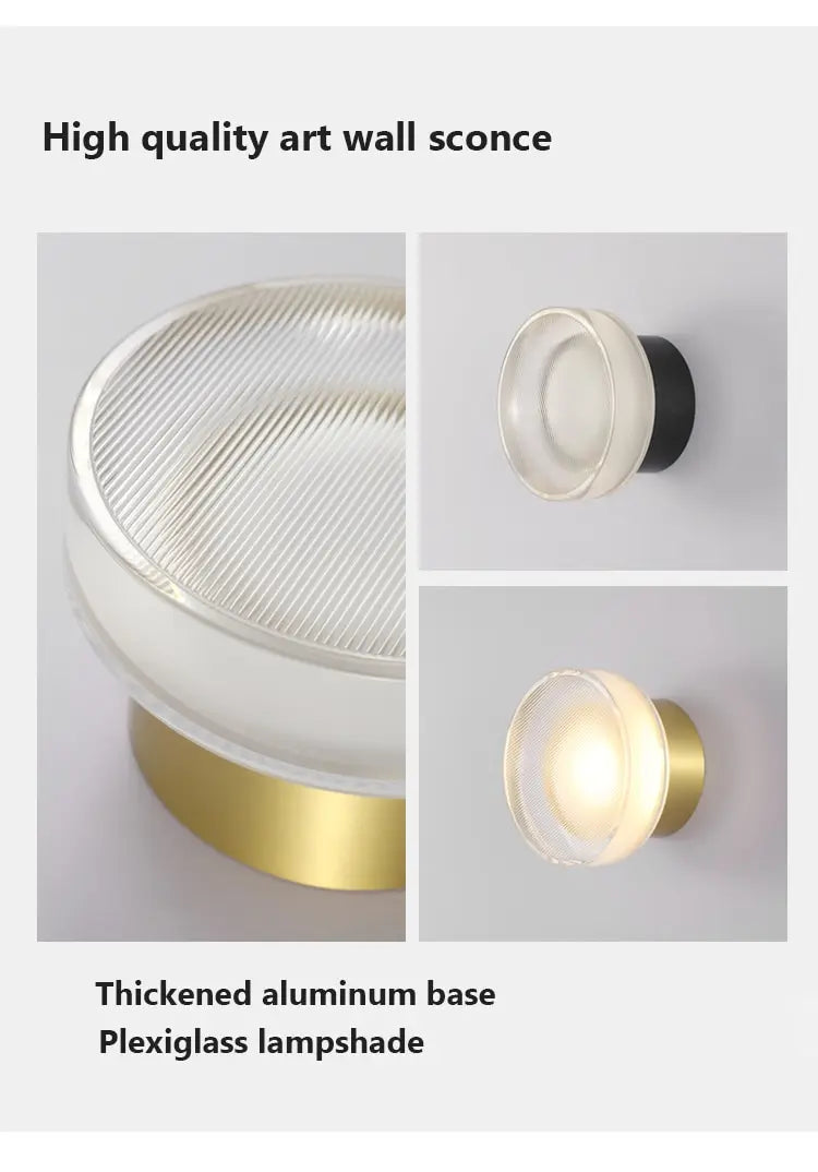 Spanish Designer Creative Glass LED Wall Lamp Simple Luxury Lighting Porch Aisle Background Bedroom Bedside Decorative Sconces