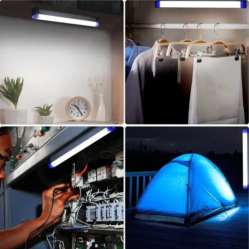 LED Rechargeable Lamp Tube USB 5V Emergency Light Camping Magnetic Portable Lightinging Night Market Outdoor Vehicle Hard Strip - GlowMart