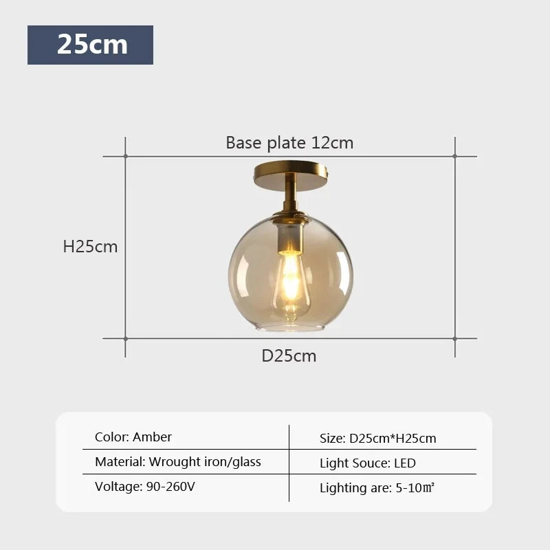 Modern LED Glass Ceiling light Minimalist Cloakroom Balcony Bedroom Dining Room Lighting Hallway Lamp Indoor lighting - GlowMart