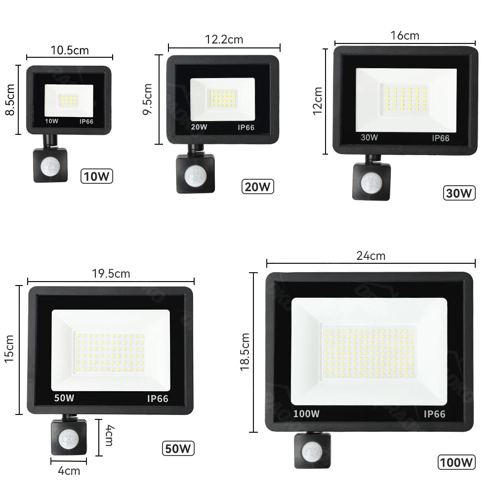 Outdoor LED Flood Lights 10W 20W 30W 50W 100W Bright Security Light IP66 Waterproof White Floodlight for Garage Garden Stadium - GlowMart